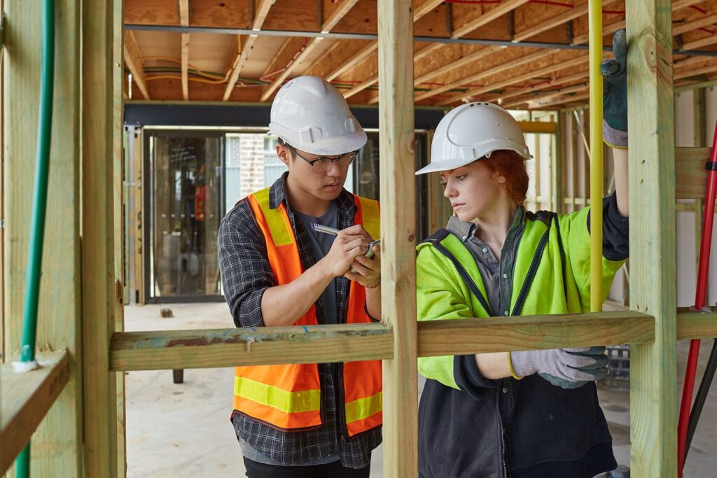 Apprentices learning about scaffolding