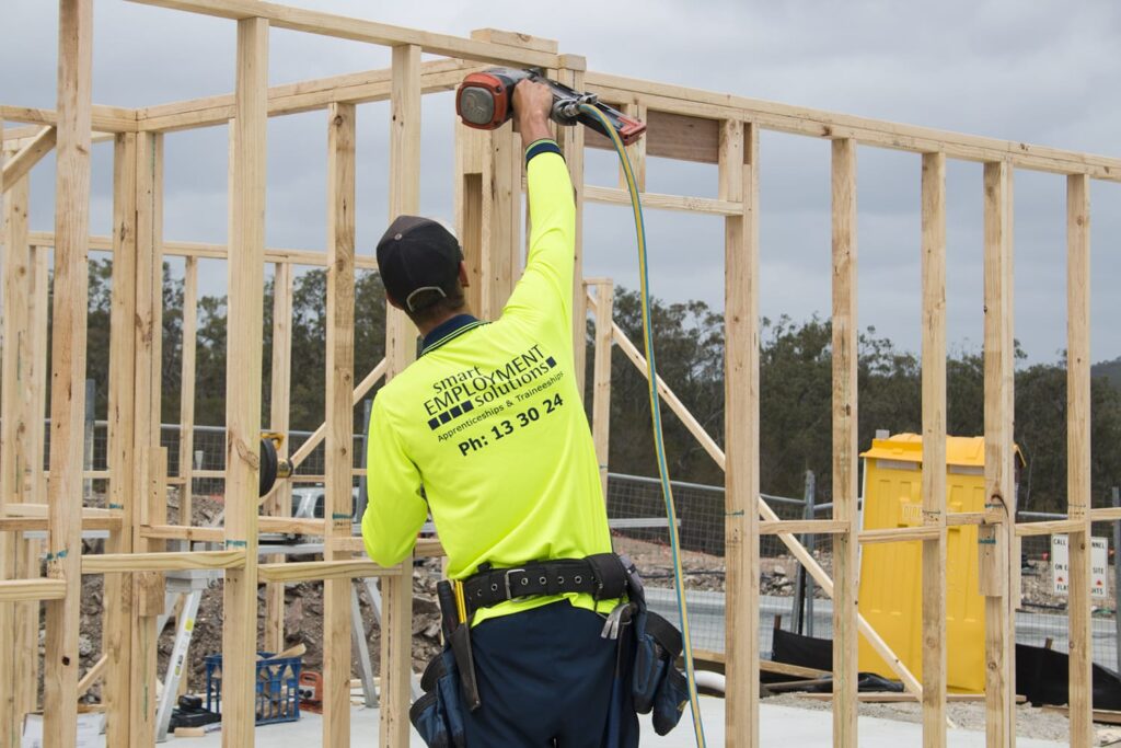 apprentice drilling scaffolding